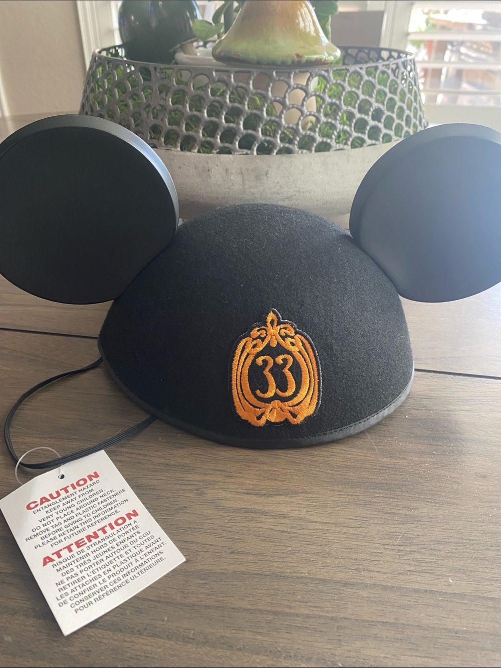Disney Black Mickey Ear Hat with Gold '33' Crest